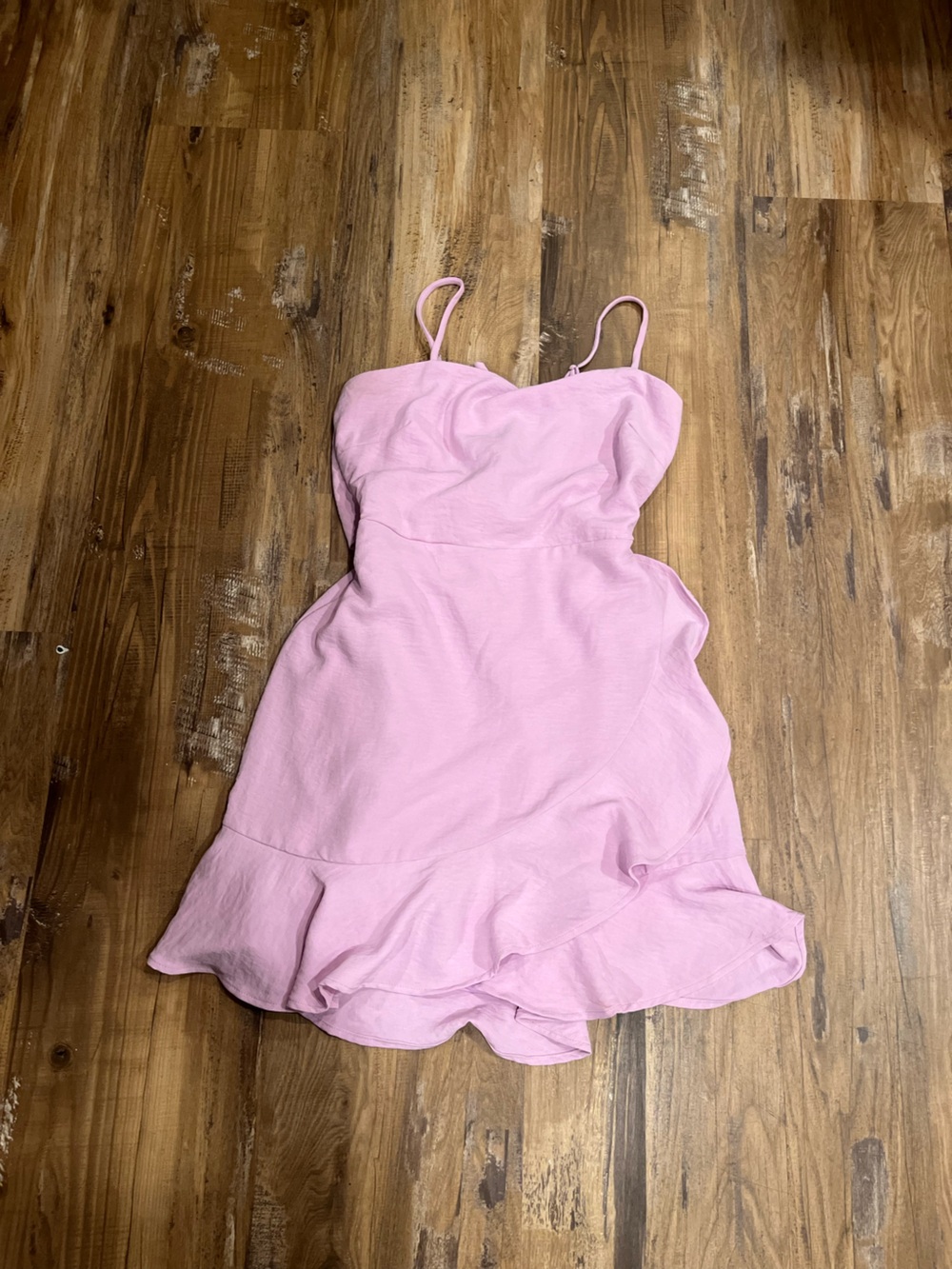 American Threads Pastel Lilac Tie-Back Mini Dress